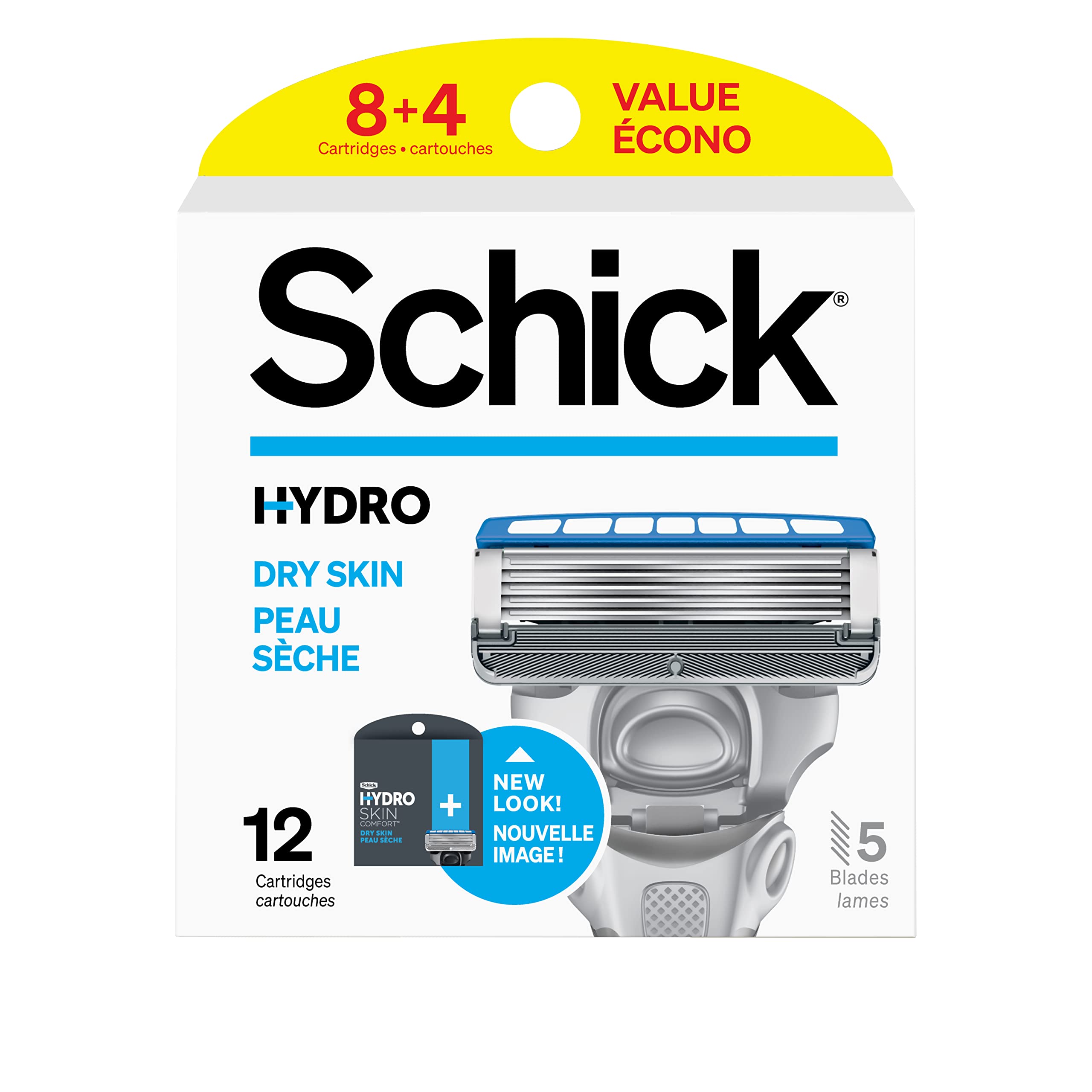 Schick Hydro Sense Hydrate Mens Razor Blade Refill with Hydrate Gel, Includes 12 Razor Blades Refills